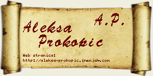 Aleksa Prokopić vizit kartica